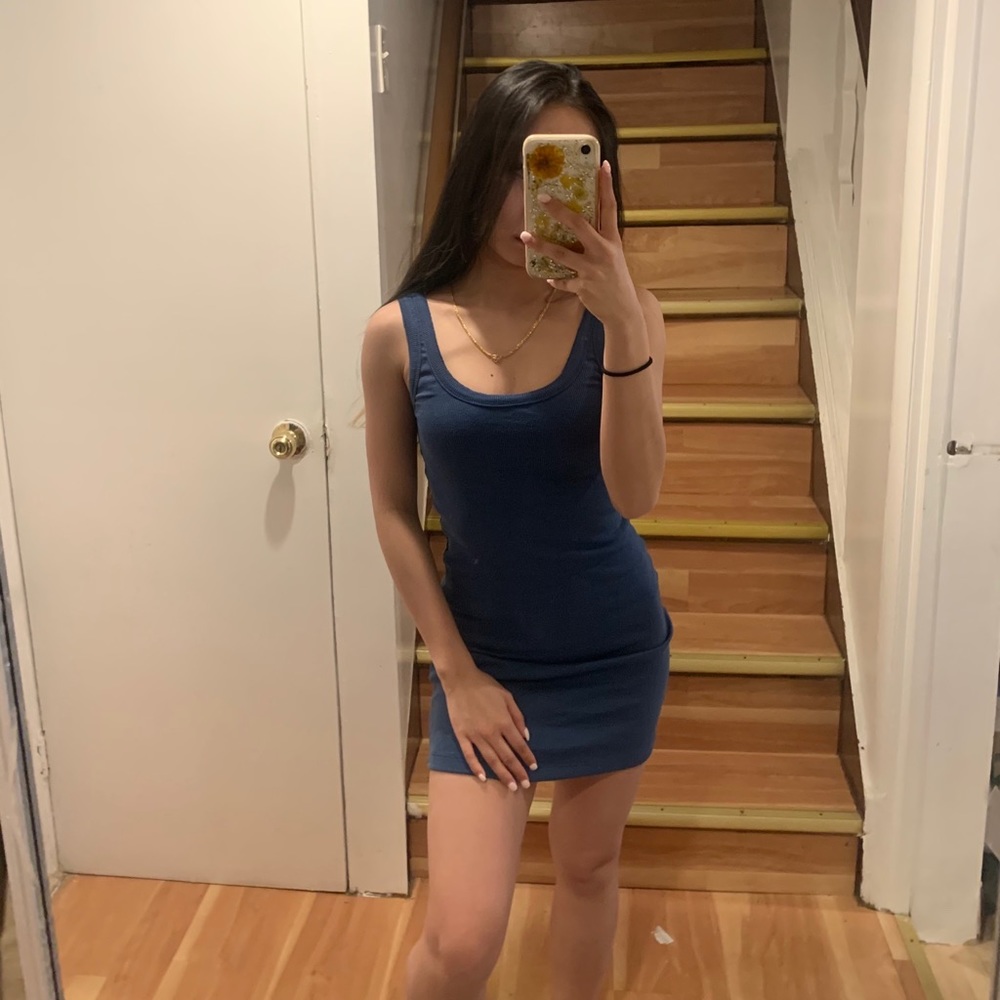 Fashion Nova Blue bodycon tank dress XS